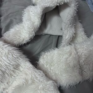 Fluffy White Faux Fur Scarf